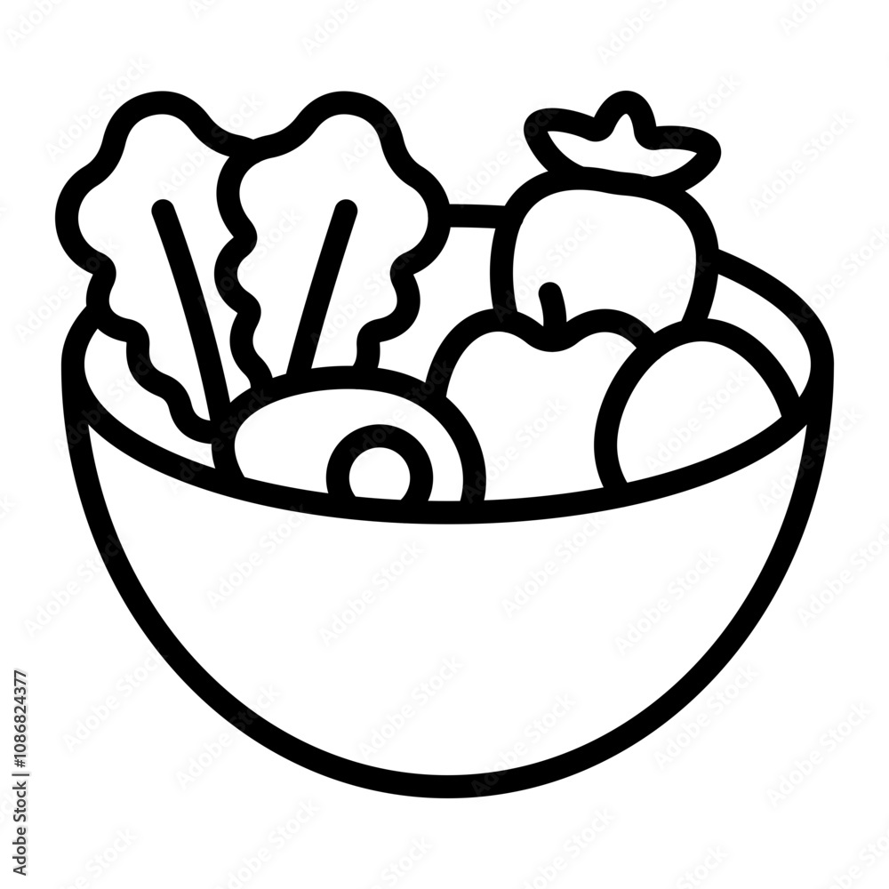 Healthy Food Vector Line Icon Design Healthy Food Vector Line Icon Design