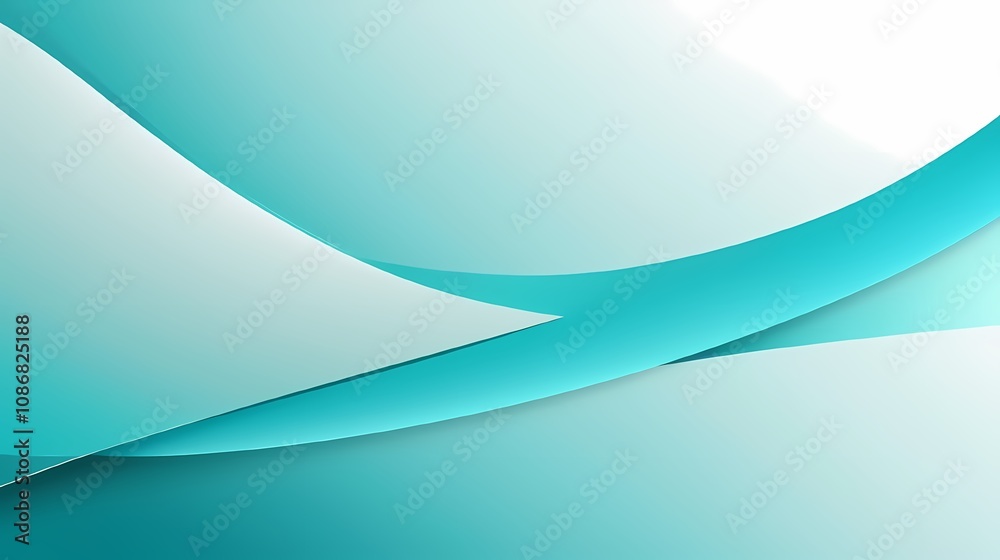 Abstract Blue and White Curved Shapes Background