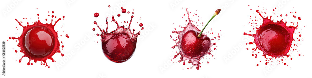Splash of Vibrant Red Cherry Fruit Bursting with Juicy Freshness Splash of Vibrant Red Cherry Fruit Bursting with Juicy Freshness