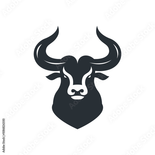 Bull icon. Animal Toro or Bull logo.
