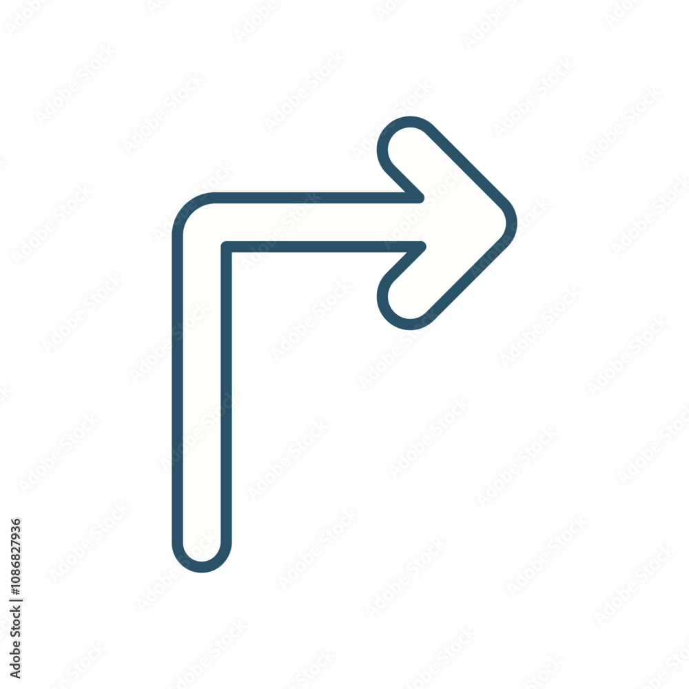 Fototapeta premium Turn Right vector icon stock illustration