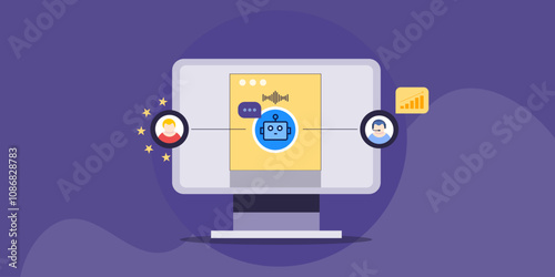 Conversational AI agent, automate task and CRM management technology concept.