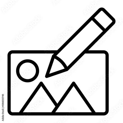 Photo Editing Vector Line Icon Design