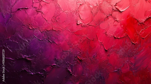 Vibrant Red and Purple Textured Abstract Painting