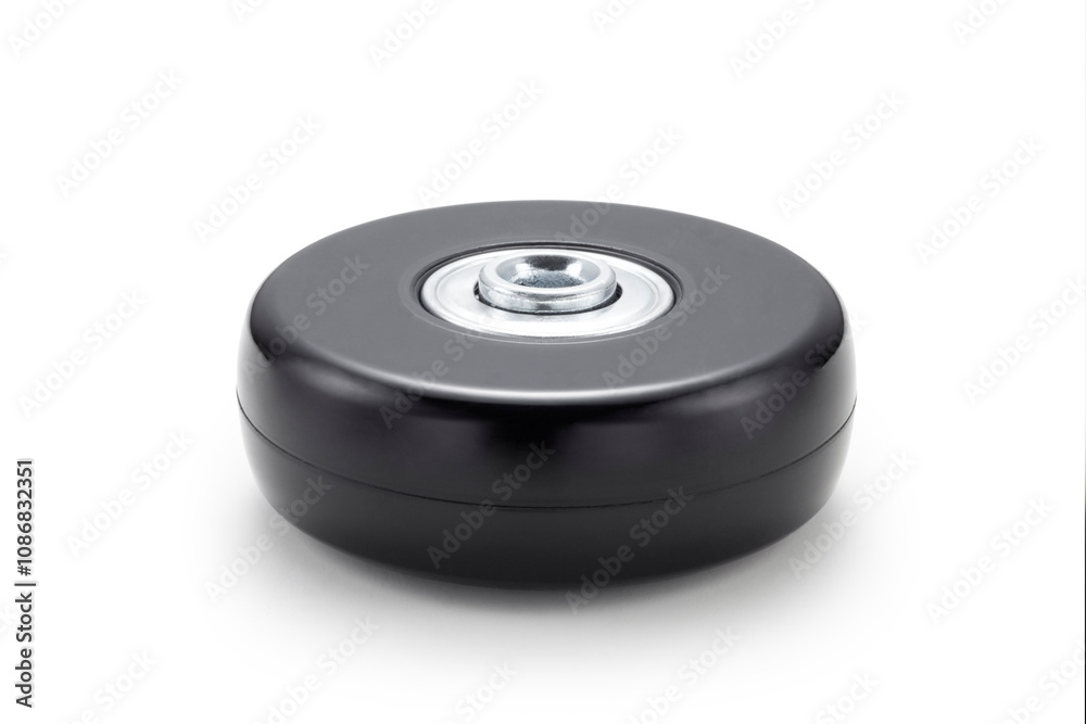 black wheel for trolley case on white background black wheel for trolley case on white background