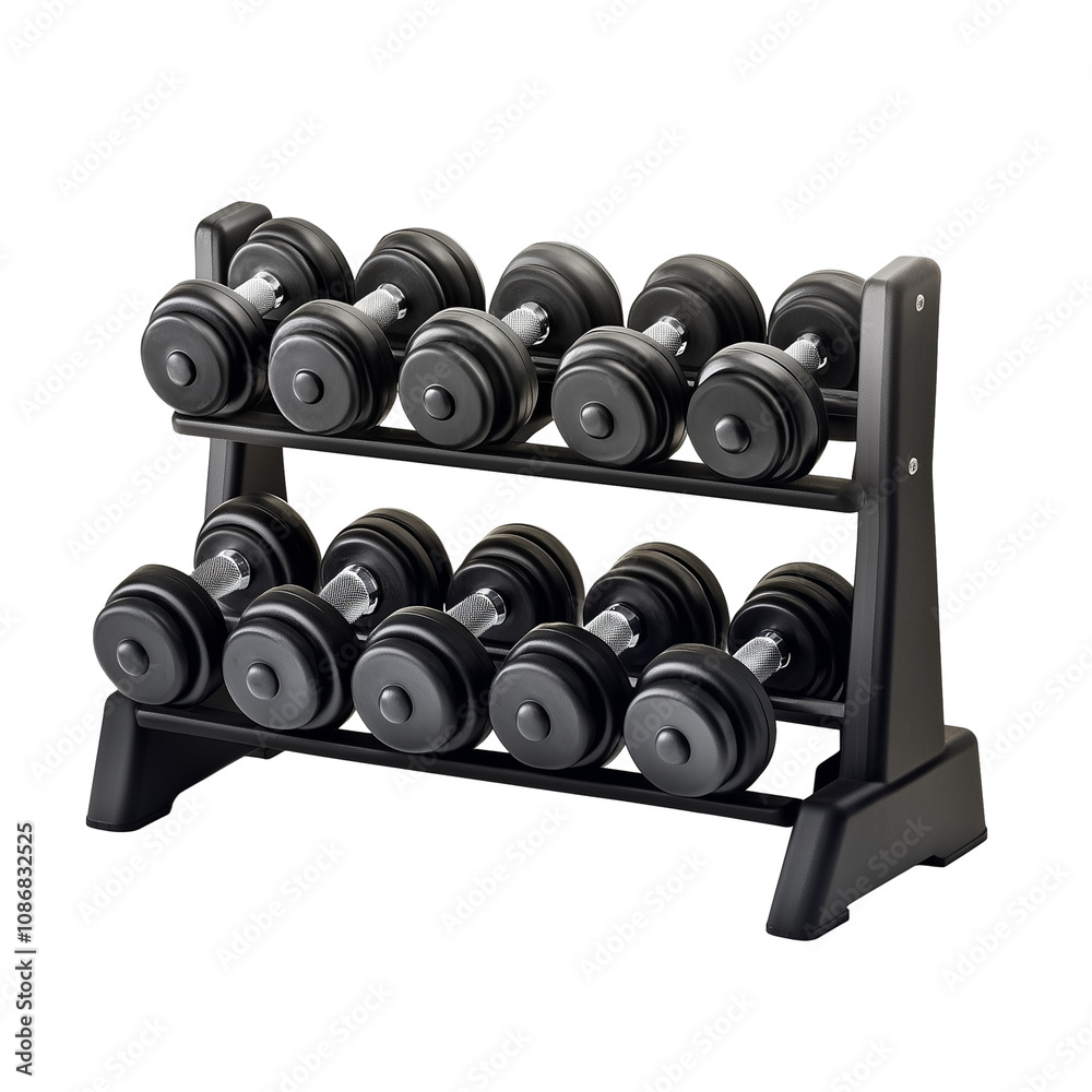 Dumbbell gym fitness weight rack isolated on transparent background Dumbbell gym fitness weight rack isolated on transparent background