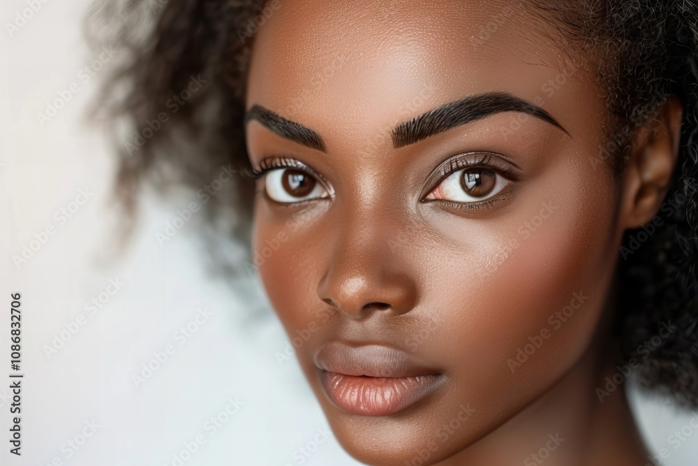 Before and After Close-Up of a Young Woman's Face Following Cosmetic Treatment