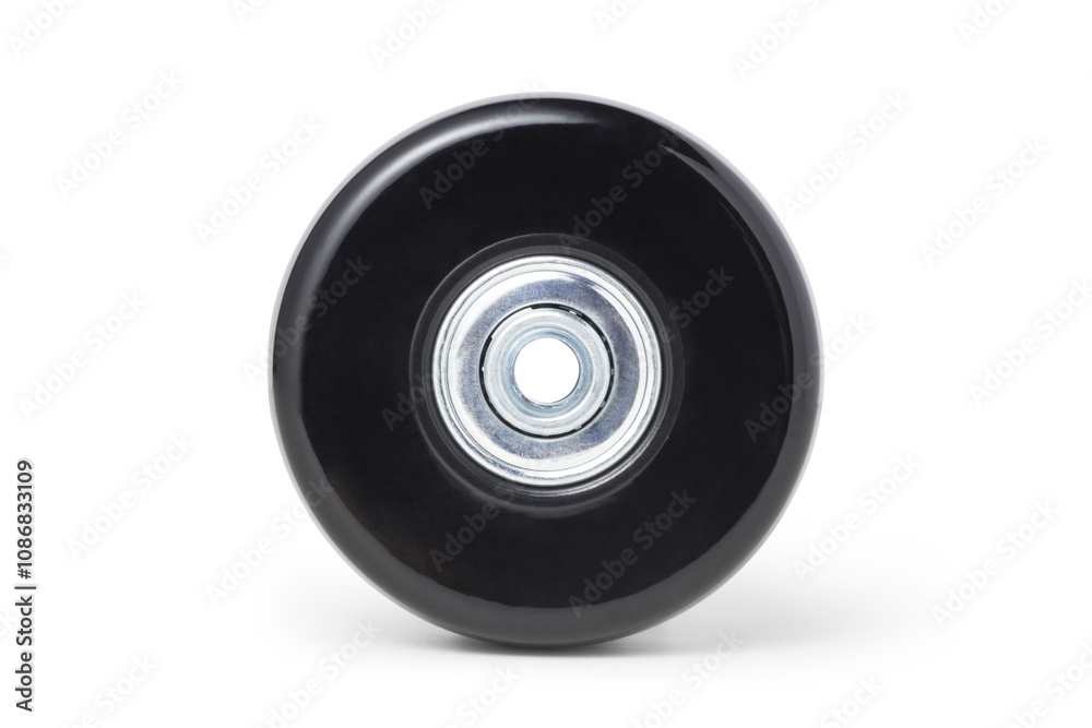 black wheel for trolley case isolated on white background black wheel for trolley case isolated on white background