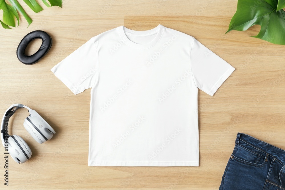 Blank White T-Shirt, Simple Style Blank White T-Shirt, Simple Style