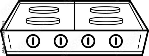 Gas stove outline household appliance illustration