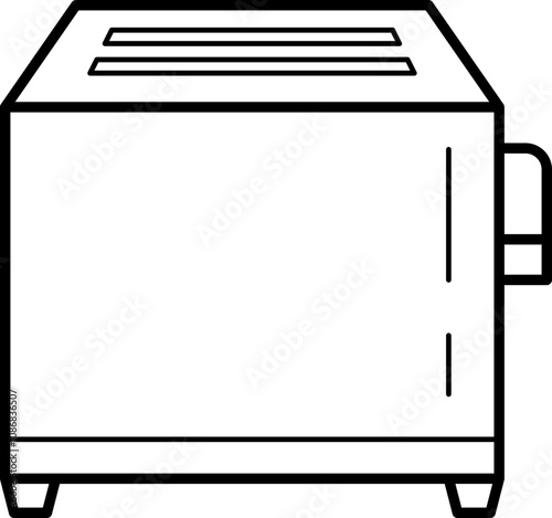 Toaster household appliance outline illustration