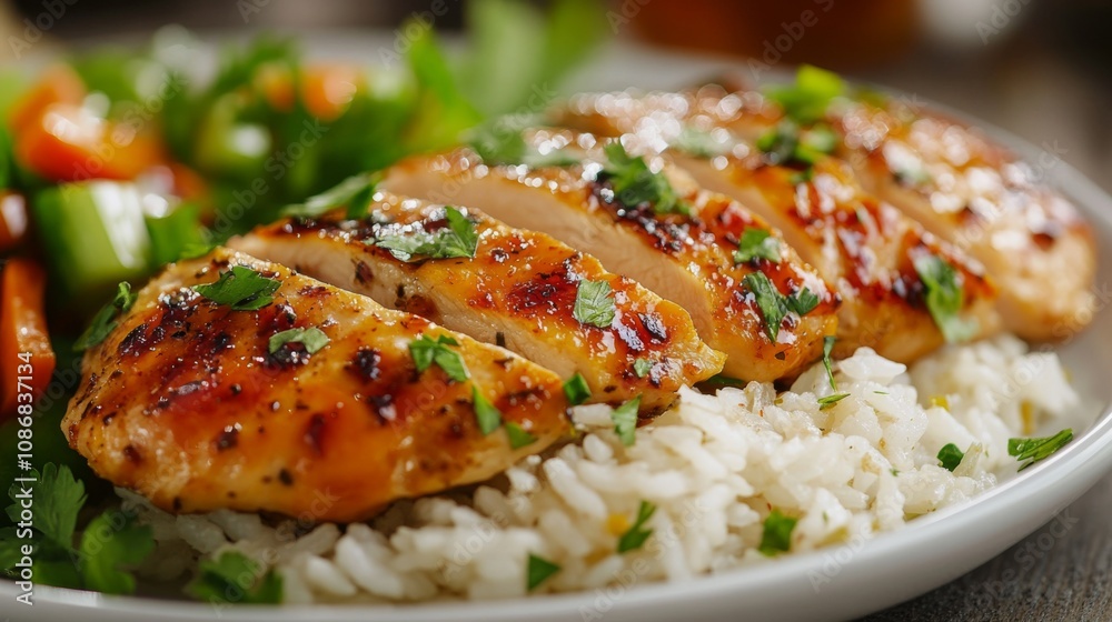 Grilled Chicken with Rice and Vegetables Grilled Chicken with Rice and Vegetables