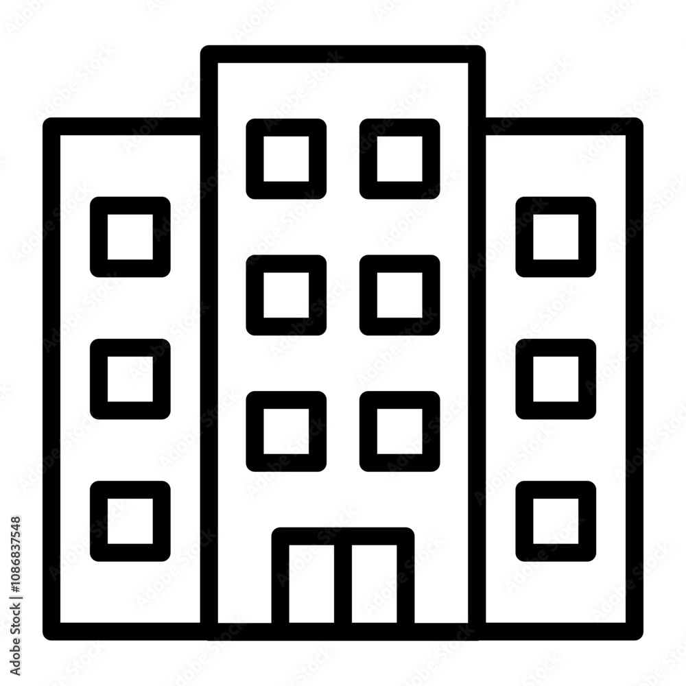 Hotel Vector Line Icon Design Hotel Vector Line Icon Design
