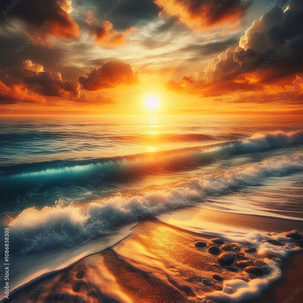 Sunrise over ocean symbolizing hope and new beginnings Renewal o Sunrise over ocean symbolizing hope and new beginnings Renewal o