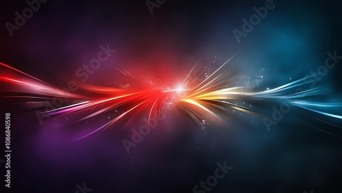 Abstract red and blue light streaks background