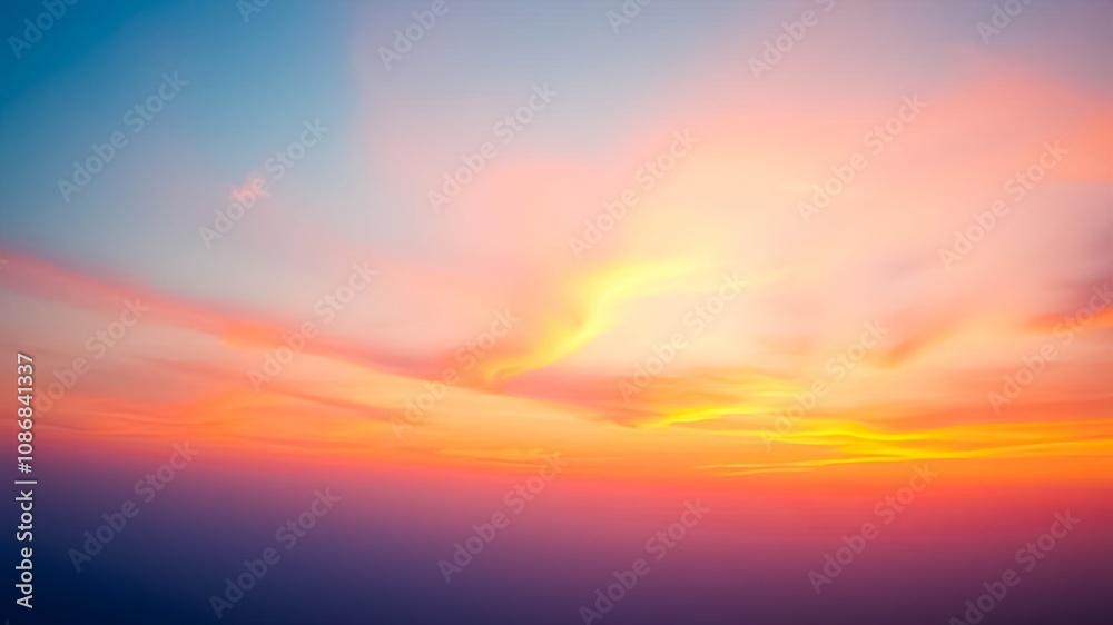 Fototapeta premium Serene Hues of a Sunset Sky with Delicate Cloud Formations