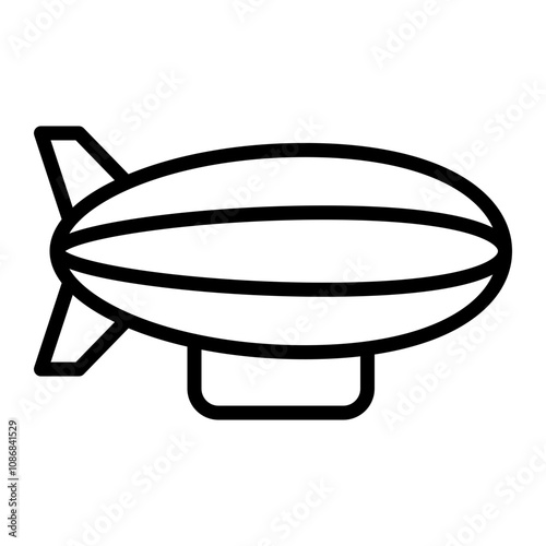 Zeppelin Vector Line Icon Design