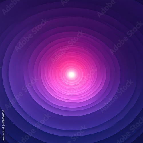 Abstract Purple and Pink Concentric Circles with Glowing Center