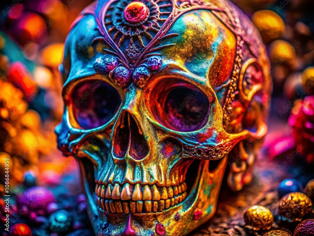 Intricate Macro Photography of a Skull with Detailed Textures, Highlighting Nature's Beauty in Bone Structure and Its Beautifully Preserved Features in High Definition Intricate Macro Photography of a Skull with Detailed Textures, Highlighting Nature's Beauty in Bone Structure and Its Beautifully Preserved Features in High Definition