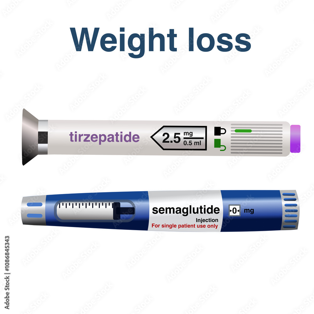 semaglutide injection color Photography Poster Illustration of weigh