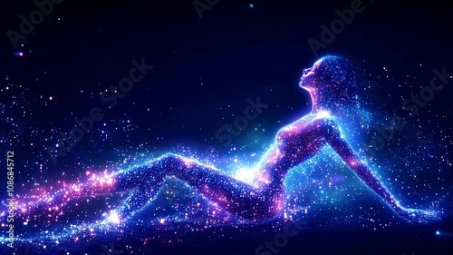 Cosmic Beauty Woman Among the Stars