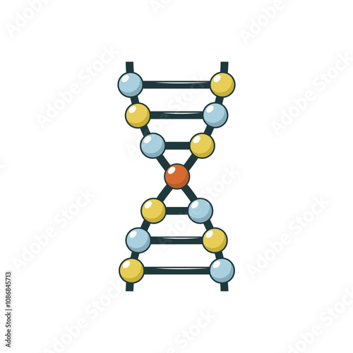 DNA, Flat design, vector illustration, isolated on white background