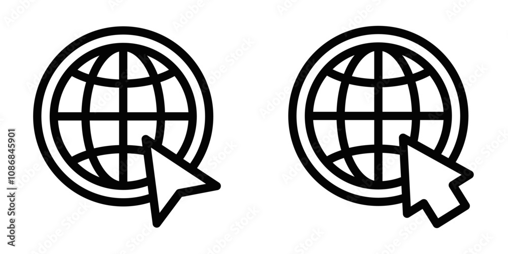 Internet globe outline vector icon. Editable stroke. Internet globe outline vector icon. Editable stroke.