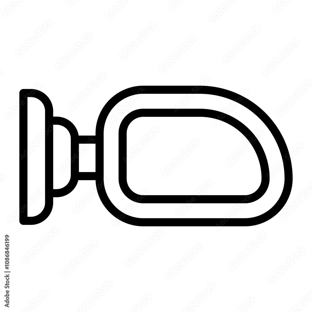 Side Mirror Vector Line Icon Design Side Mirror Vector Line Icon Design