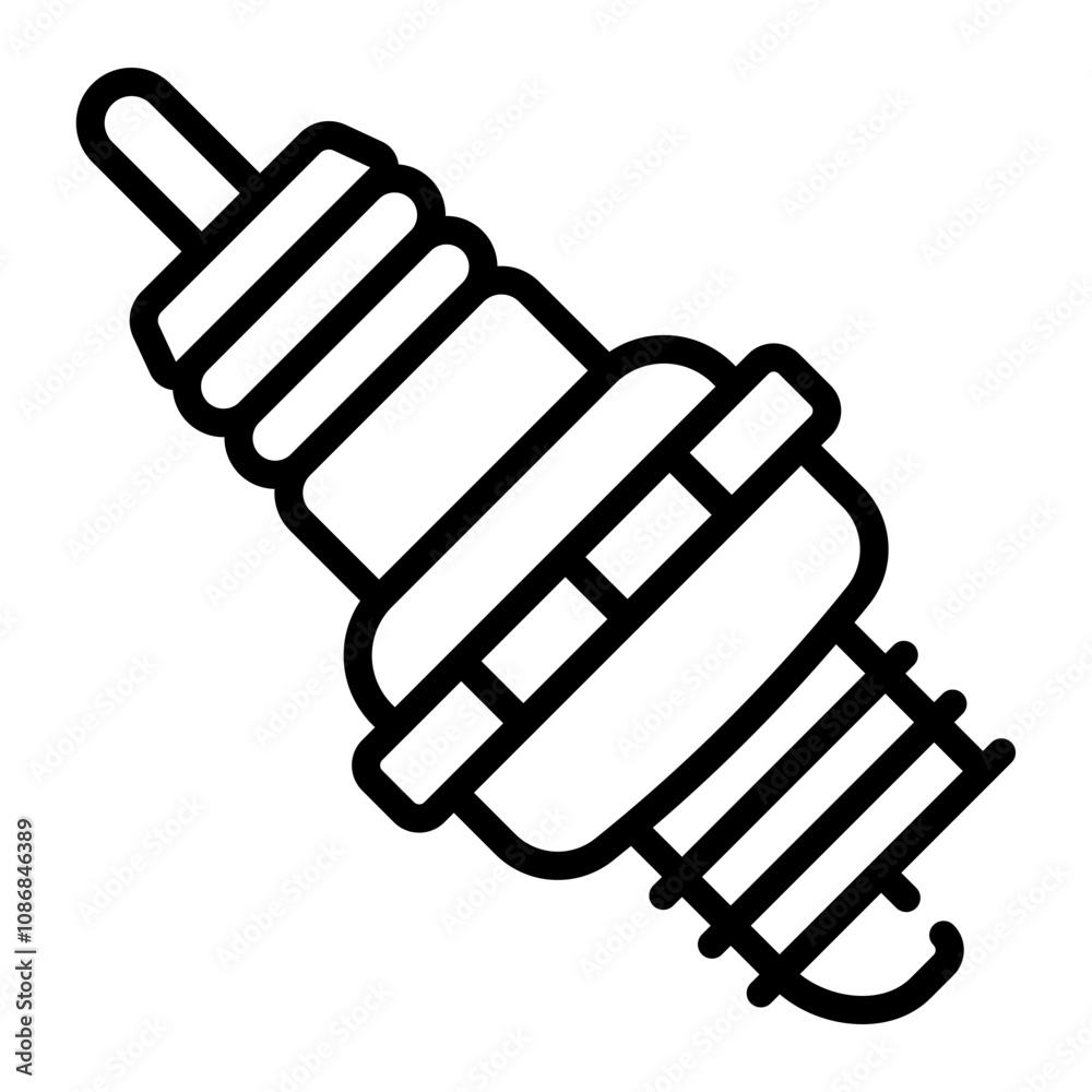 Spark Plug Vector Line Icon Design Spark Plug Vector Line Icon Design