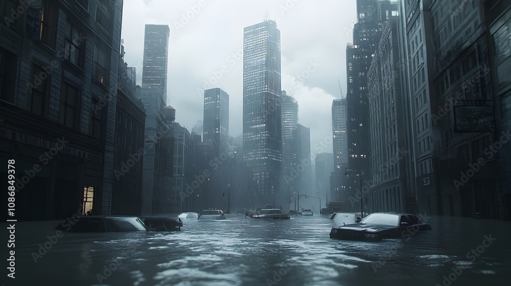 Obraz premium city in flood 3