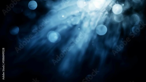 Misty Blue Glow with Dreamy Bokeh Lights