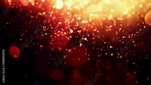 Warm red bokeh lights creating a festive Christmas atmosphere, perfect for holiday greetings and seasonal advertisements