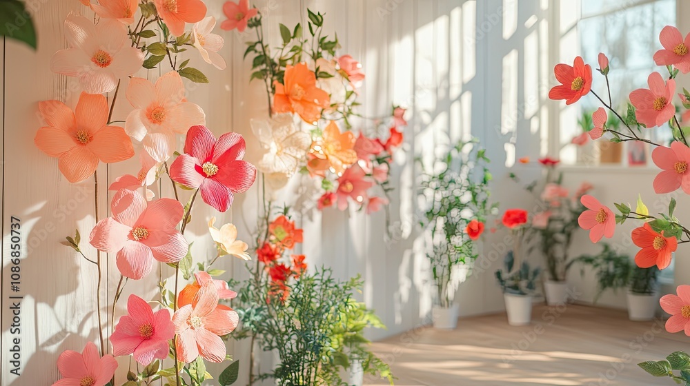 Handcrafted Paper Flowers Display Handcrafted Paper Flowers Display