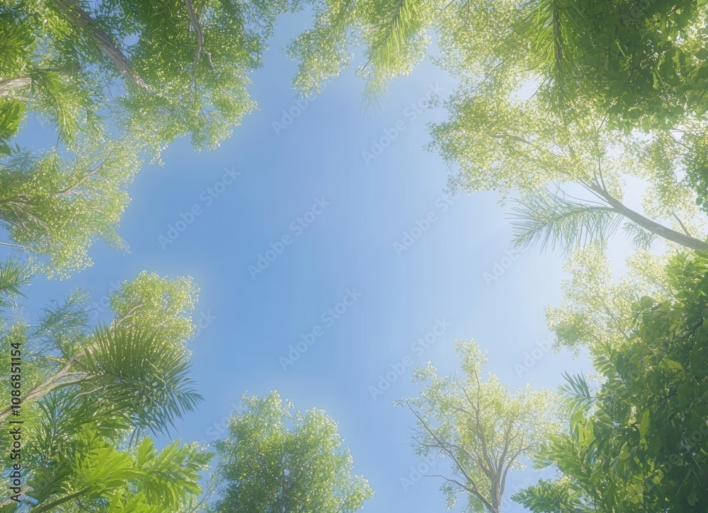 Serene Canopy View of Lush Trees and Sky Serene Canopy View of Lush Trees and Sky