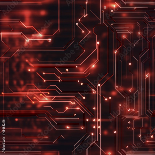 Seamless texture with technological data lines and techno connections like a microcircuit. tiled pattern background