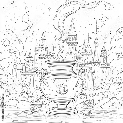 A magical potion-making sce...