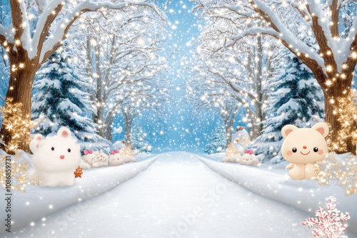 Snowy Forest Background