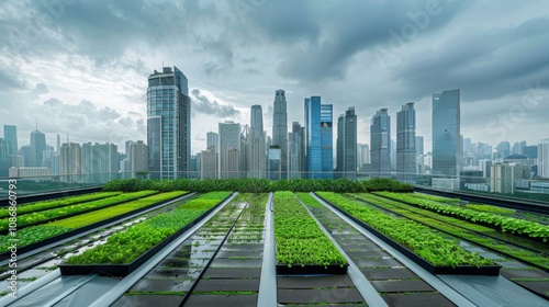 Empty square floor with city skyline background, Urban Artistic Expression Project, midday