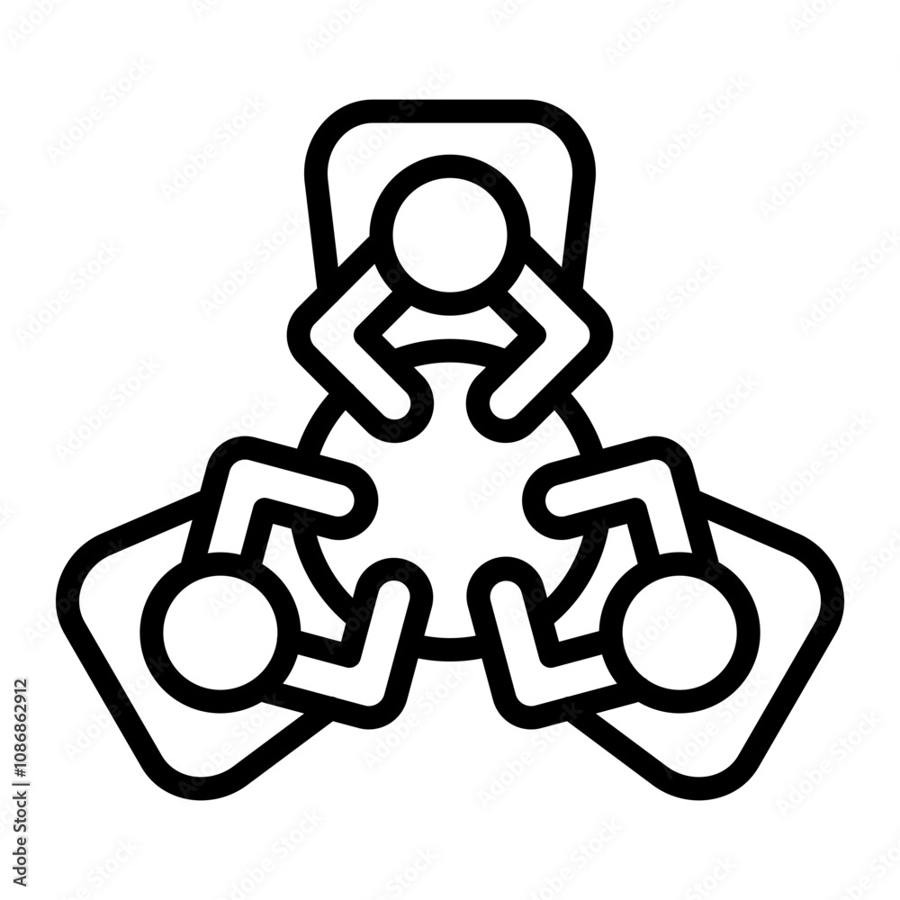 Collaborative Workshop Vector Line Icon Design Collaborative Workshop Vector Line Icon Design