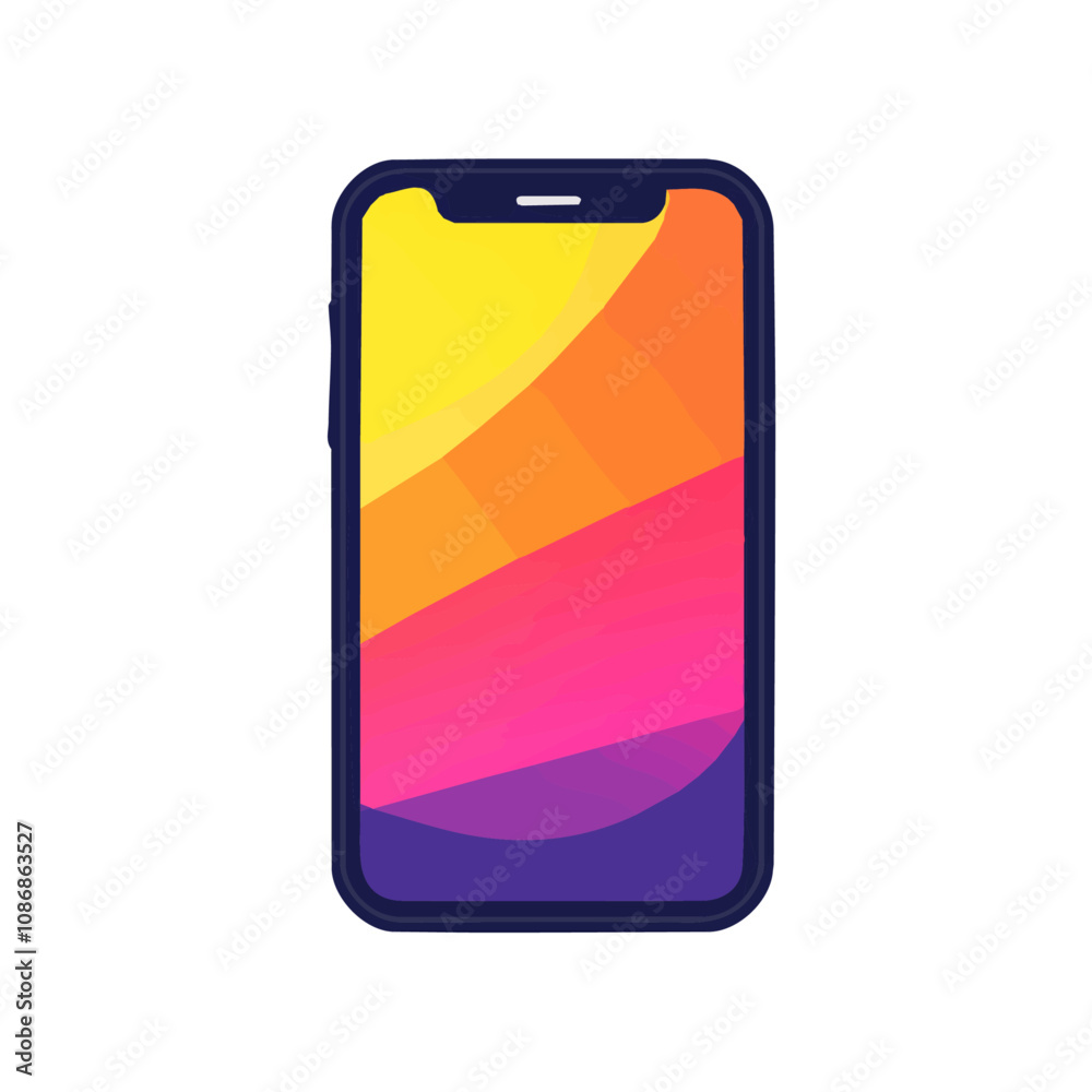 Simple flat 2D icon smartphone isolated on a transparent background, vector, flat design, animation design, vector, flat design, animation design, simple flat 2D icon design