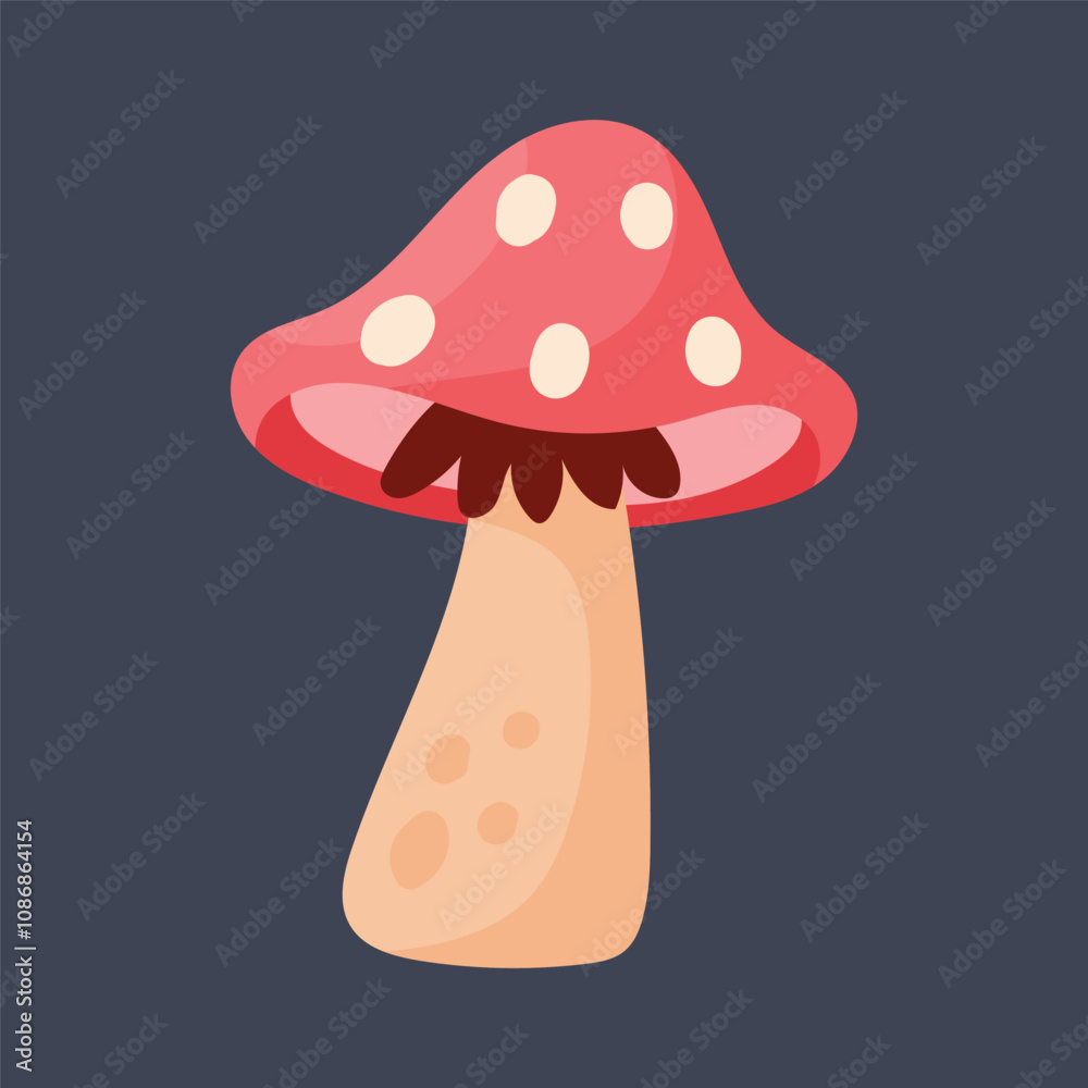 red mushroom in flat vector design. red mushroom in flat vector design.