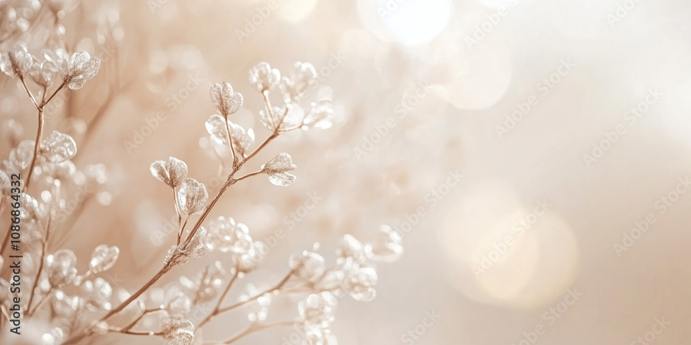 Closeup of snow covered branches on a background with bokeh lights. Abstract festive background. image. Created with Generative AI technology Closeup of snow covered branches on a background with bokeh lights. Abstract festive background. image. Created with Generative AI technology