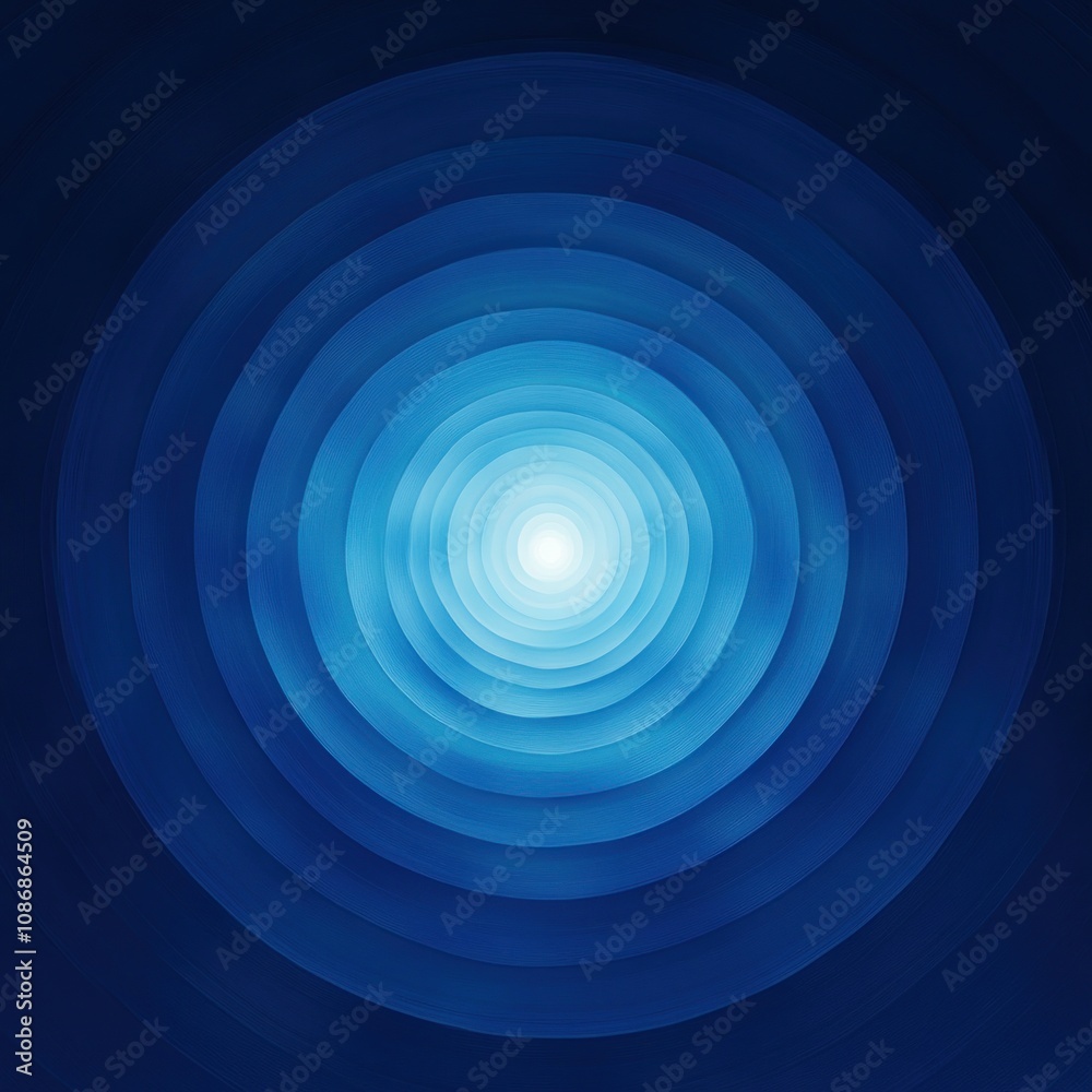 Abstract Blue Concentric Circles with a White Center Abstract Blue Concentric Circles with a White Center