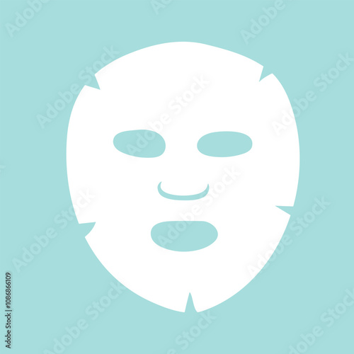 Skin sheet mask icon. Simply illustration for packaging. Vector