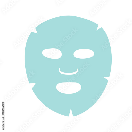 Skin sheet mask icon. Simply illustration for packaging. Vector