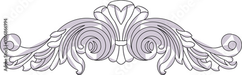 Vector sketch illustration of the silhouette of a classic ethnic vintage traditional floral ornament design for completeness of the image