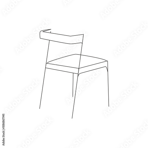 Vector illustration with chair icon on white background. Modern design 