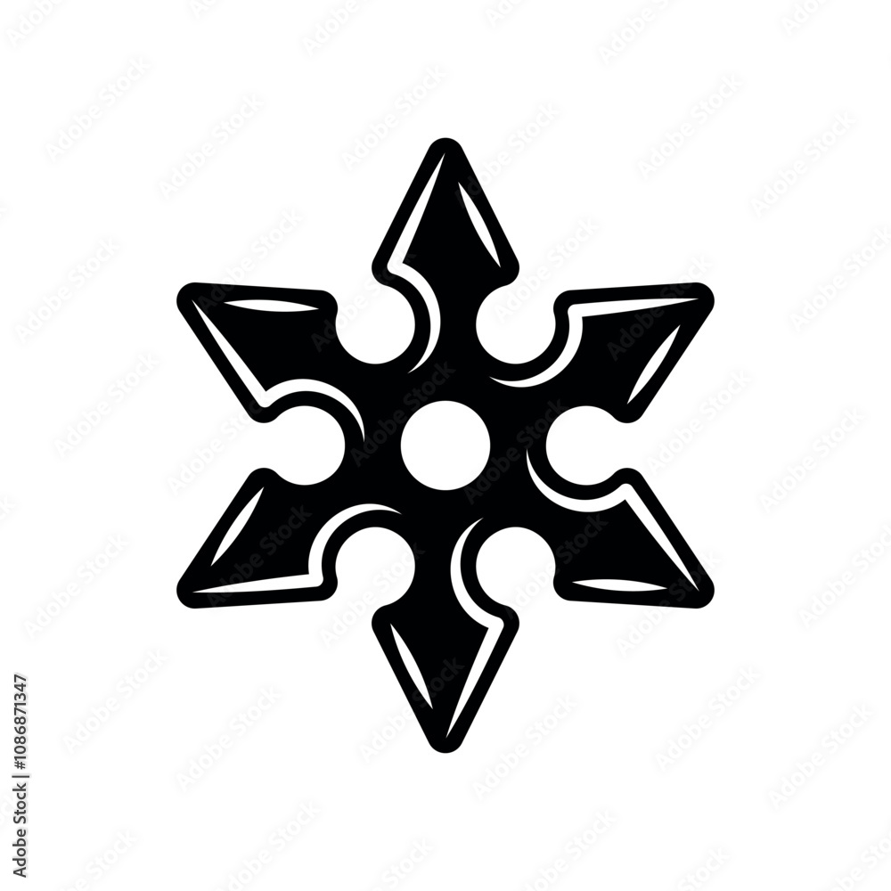 Shuriken ninja weapon vector black silhouette object isolated on white background Shuriken ninja weapon vector black silhouette object isolated on white background