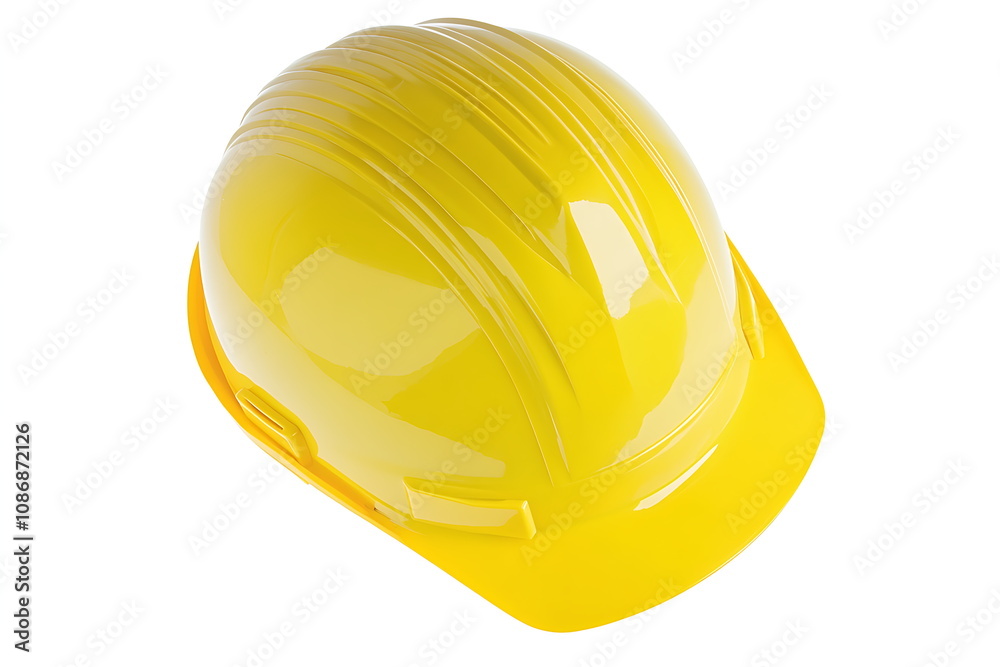 Fototapeta premium Yellow construction helmet and gloves isolated