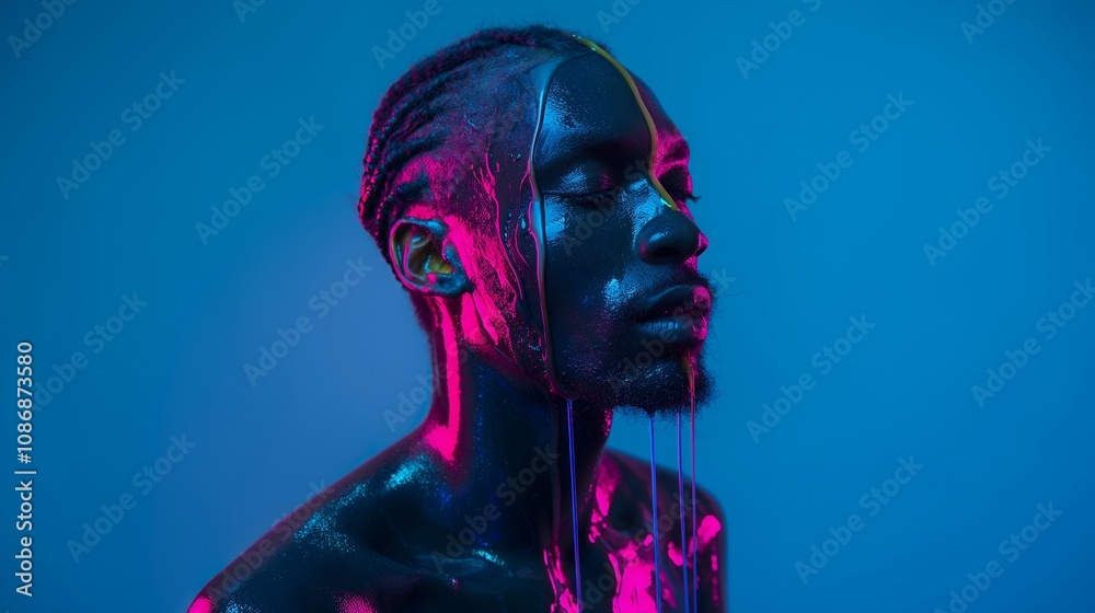 The man bath in latex The man bath in latex